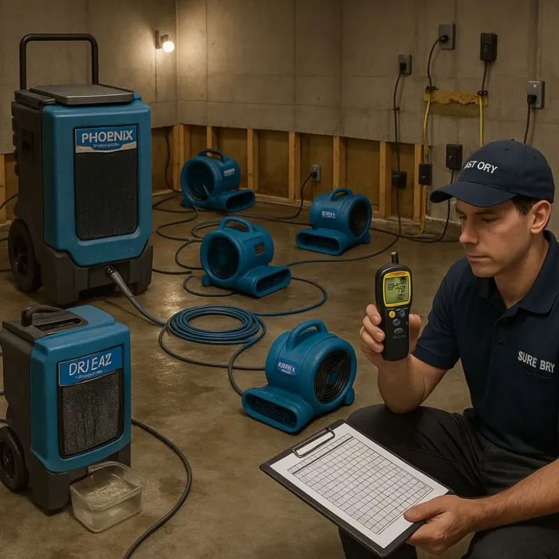 Structural Drying and Dehumidification process in South Toms River, NJ